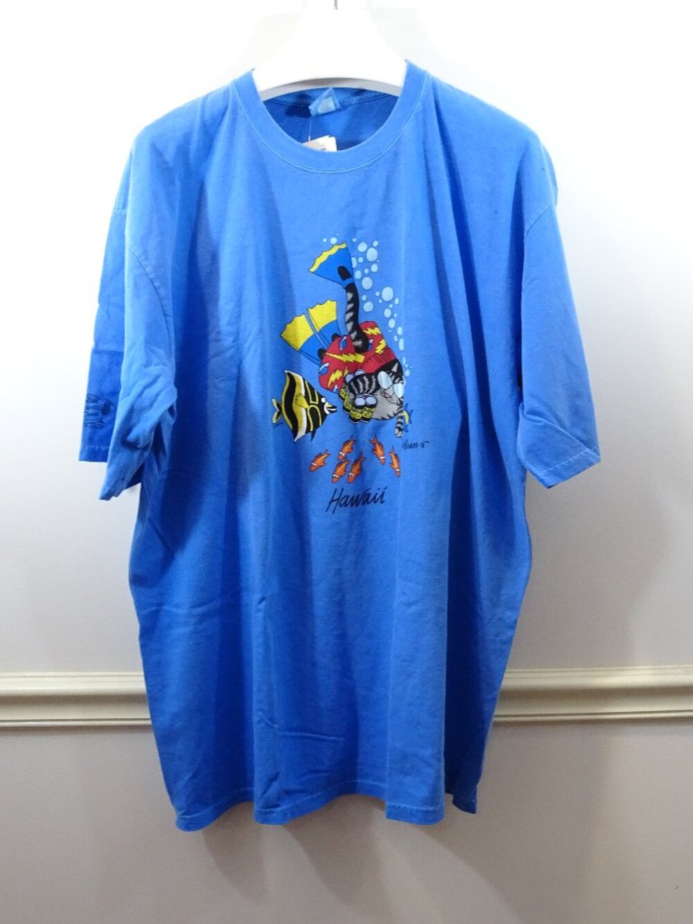 Boogie Diver Size XXL Crazy Shirts B. Kliban Cat Short Sleeve Crew Neck Hawaii